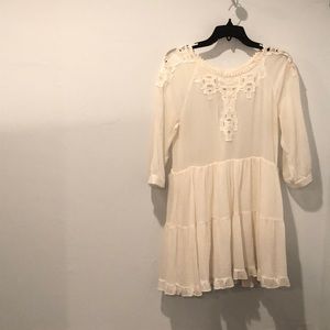 Free people ivory 3/4 sleeve dress